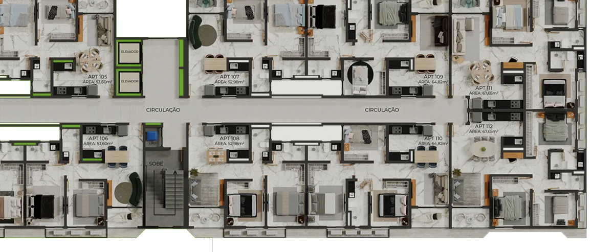 Typical floor, Mais Garden